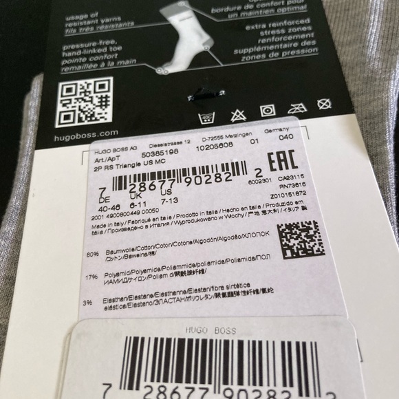 20 PAIRS 🔥HOST PICK NEW 20 PAIRS OF MENS ITALIAN HUGO BOSS SOCKS GRAY SZ 7-13 - Picture 7 of 8